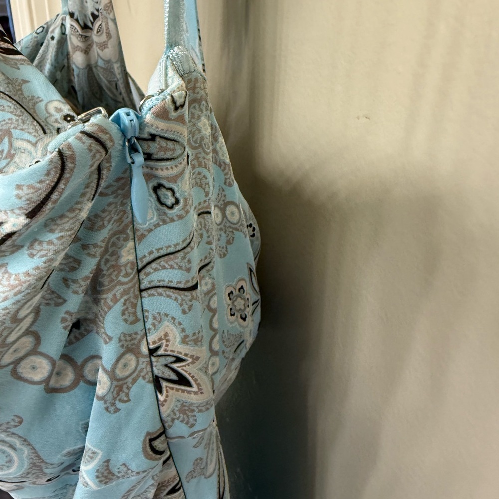 Ann Taylor Strapless Light Blue Paisley Dress - Picture 4 of 8
